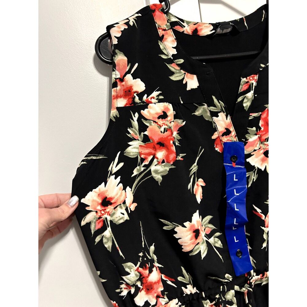 NICOLE MILLER WOMEN'S DRESS, SLEEVELESS, KNEE-LENGTH, NWT, DRAWSTRING WAIST, LG - Picture 5 of 11